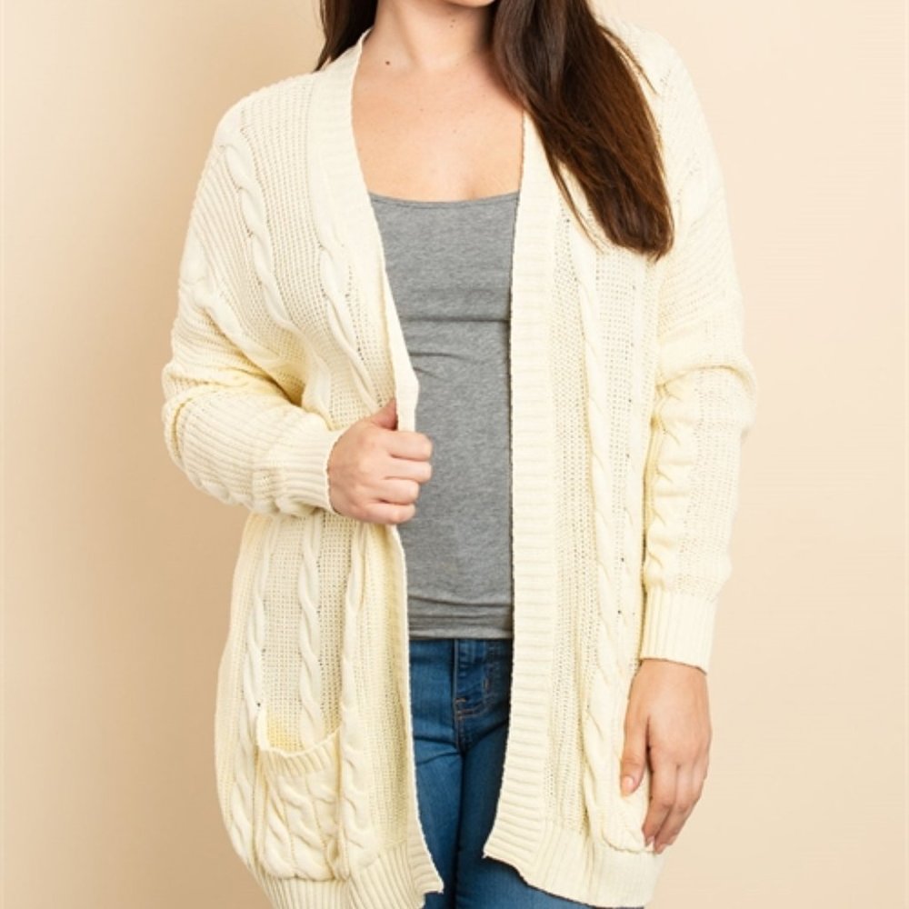 Cream knit sweater cardigan - Picture 5 of 9